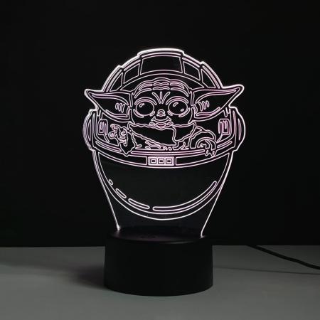 3D LED nočná lampa - Star Wars – Mandalorian Baby Yoda