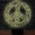 3D LED nočná lampa - Znak Hippies (Hodiny s budíkom)