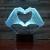 3D LED nočná lampa - Srdce z rúk (Hodiny s budíkom)