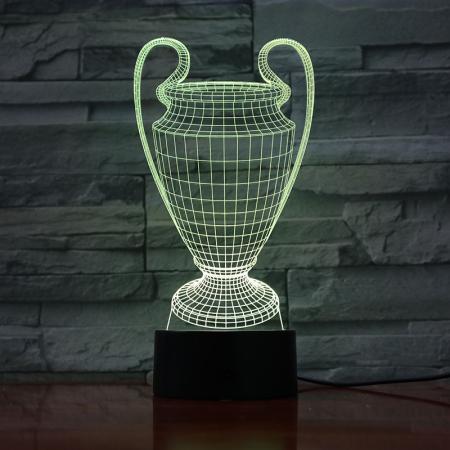 3D LED nočná lampa - Trofej pohár pre víťazov