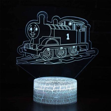 3D LED nočná lampa - Vláčik Tomáš (Lokomotíva)