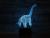 3D LED nočná lampa - Dinosaurus Brontosaurus (Hodiny s budíkom)