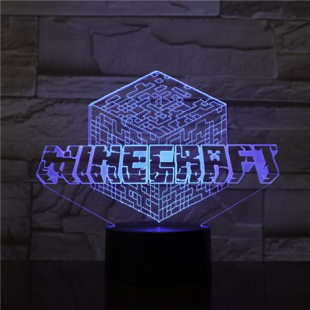 3D LED nočná lampa - Minecraft