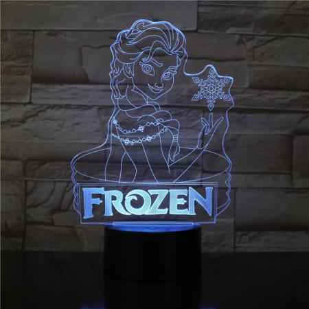 3D LED nočná lampa - Frozen